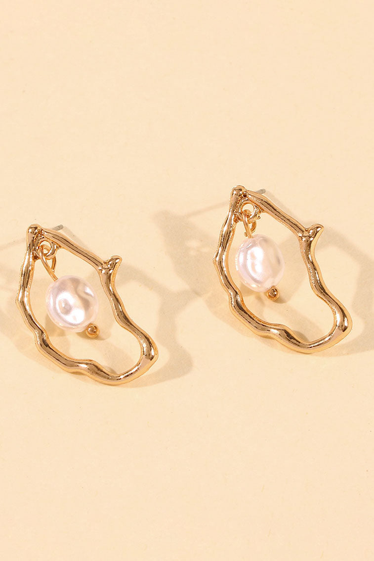 Oyster Pearl - Irregular - Shaped Drop Earrings