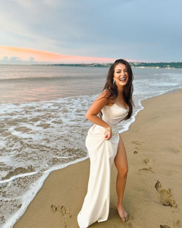 Celestina | Luxe Mesh Cut-Out Evening Dress – White