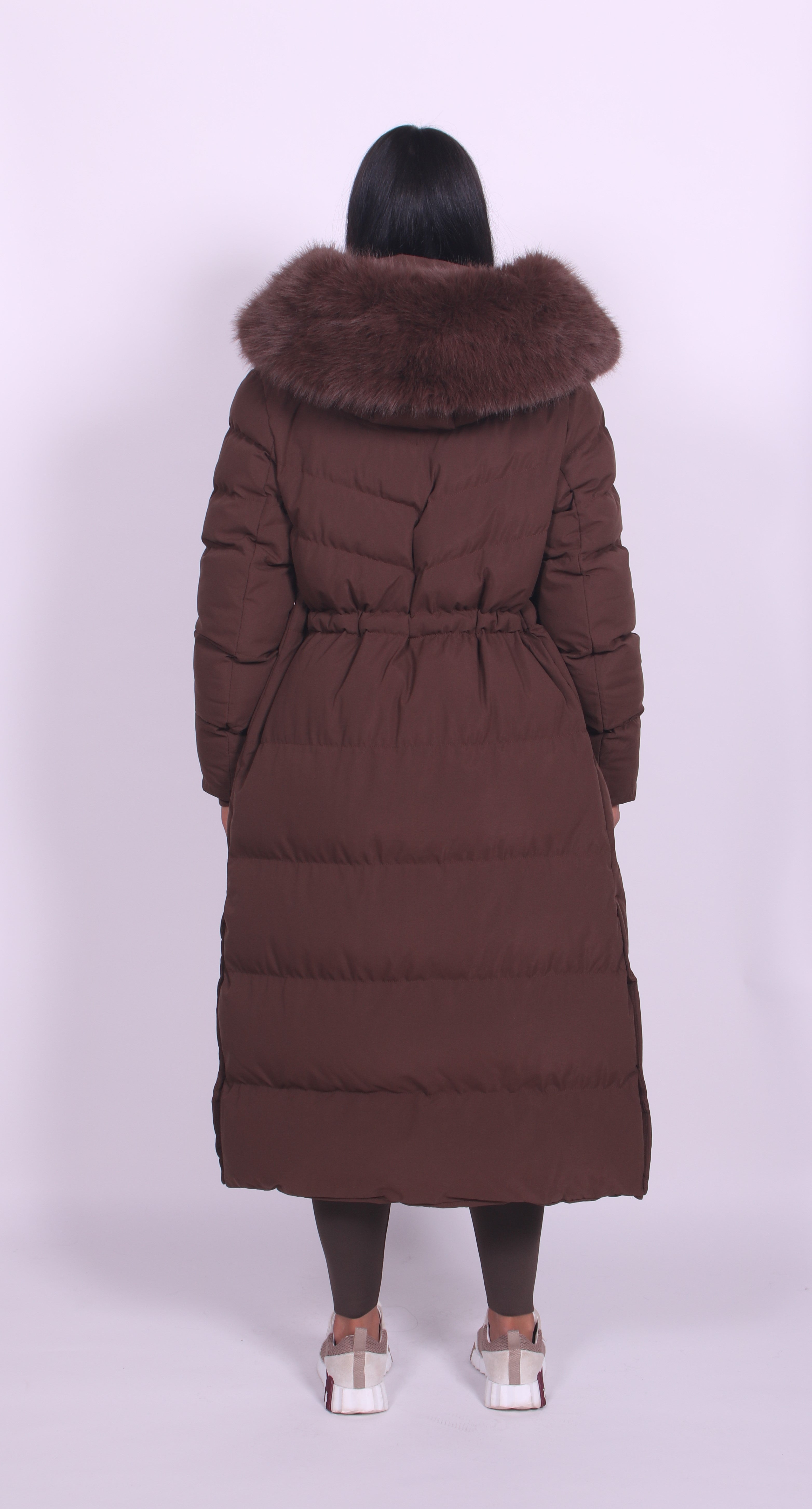 Fur Hooded Longline Coat