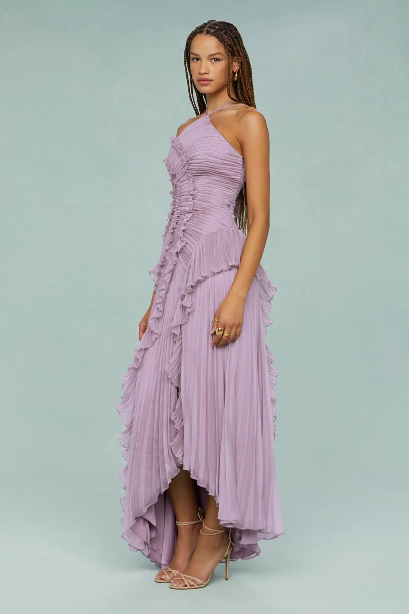 Amelia | Pleated Halter Maxi Dress