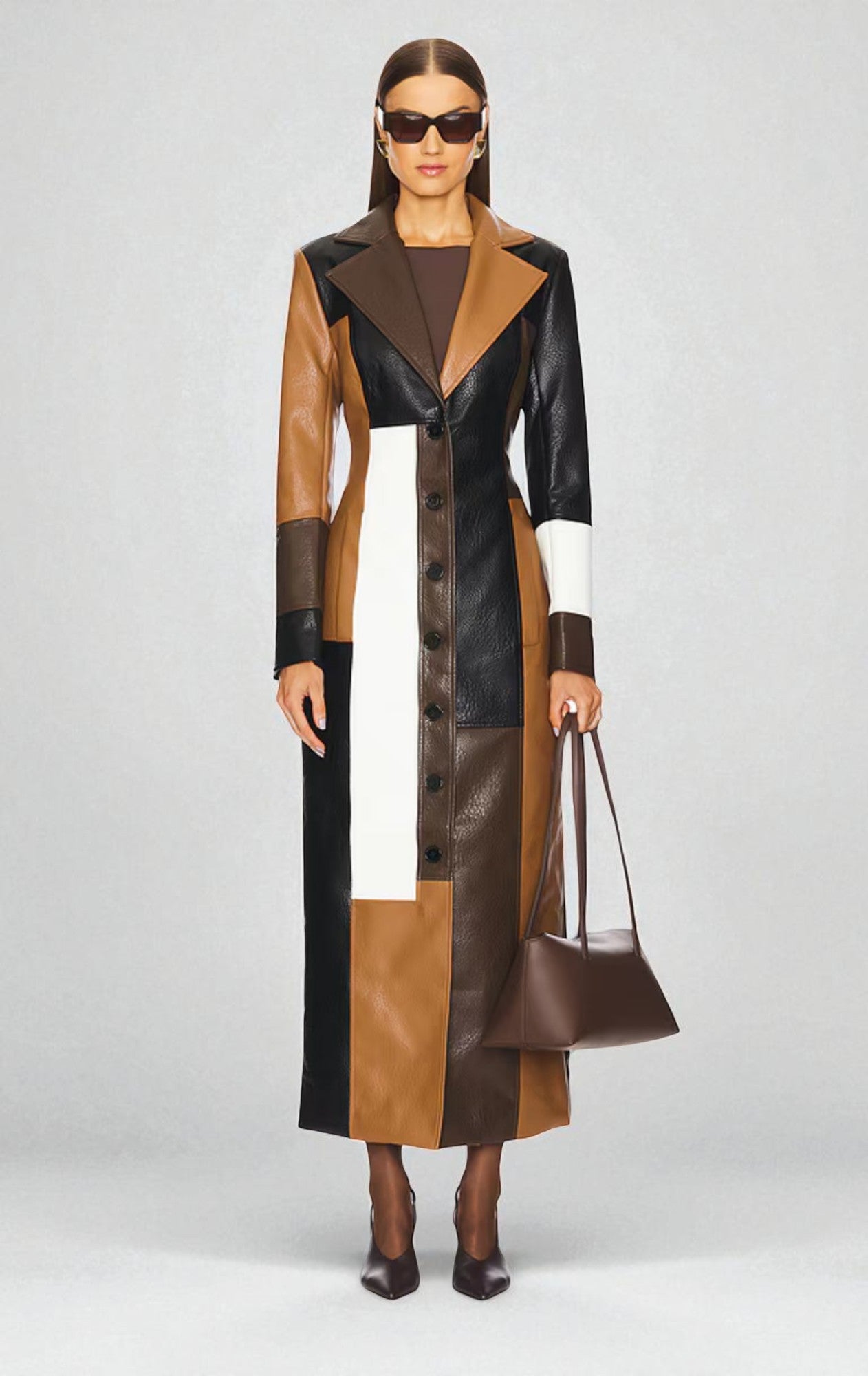 Mosaic Leather Coat