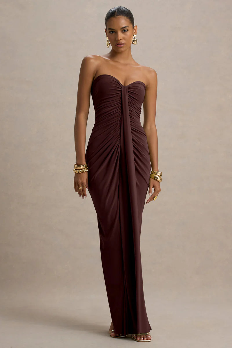 Ali | Sweetheart Ruched Wrap Maxi Dress