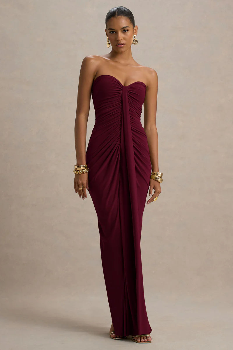 Ali | Sweetheart Ruched Wrap Maxi Dress