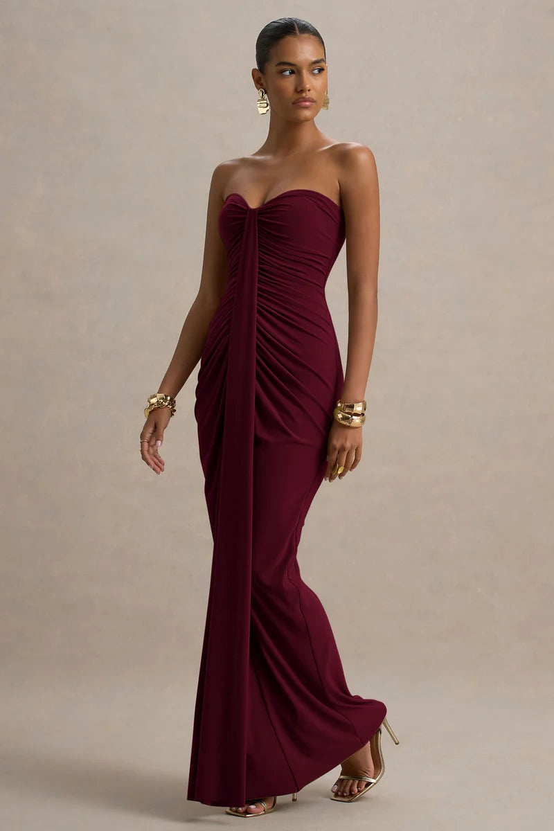 Ali | Sweetheart Ruched Wrap Maxi Dress
