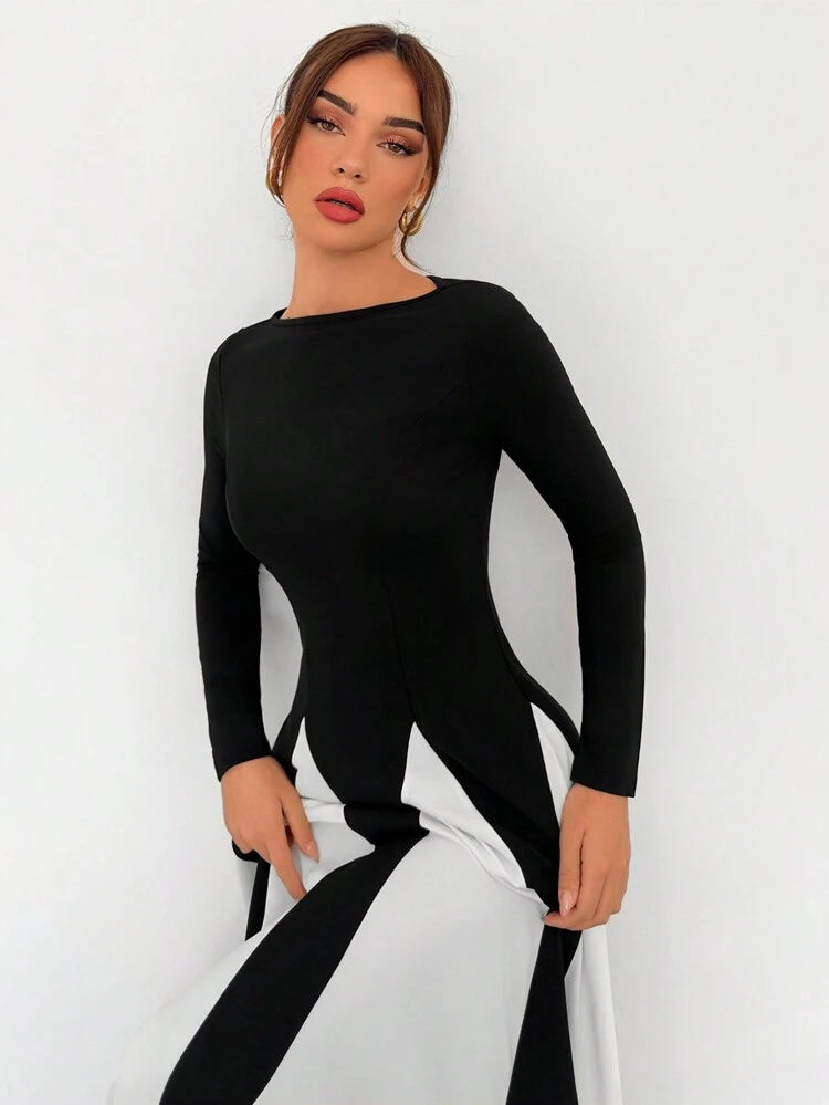 Aurrelia | Éclat Contrast Midi Dress