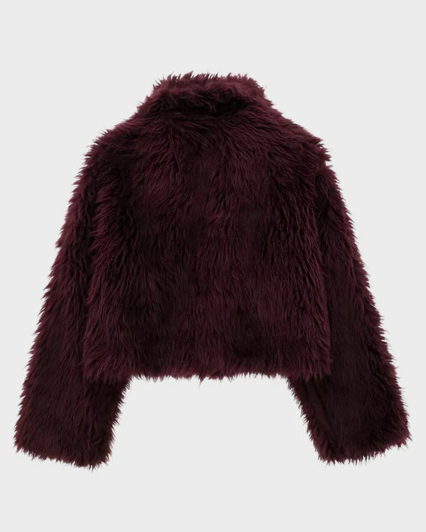 Aurrelia | Burgundy Faux Fur Coat