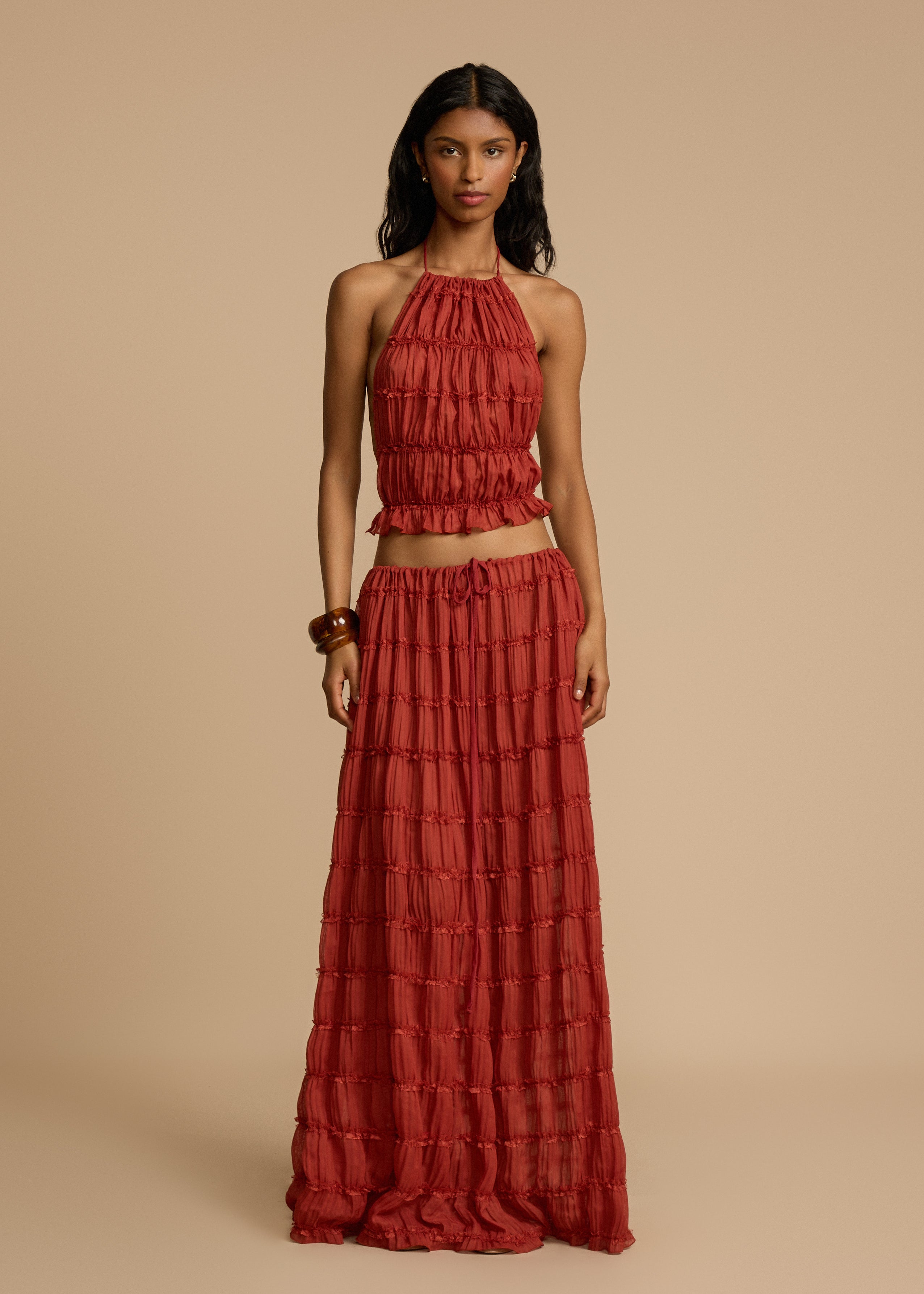 Delina Ruffle Two-Piece Set