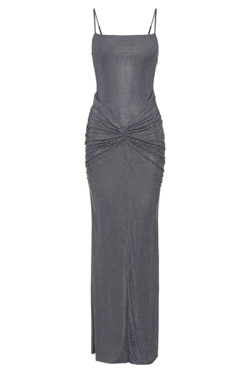 Roisin Satin Diamanté Maxi Dress