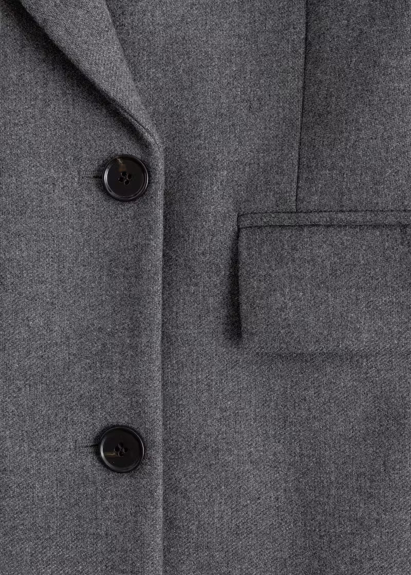 Grey Long Wool Coat