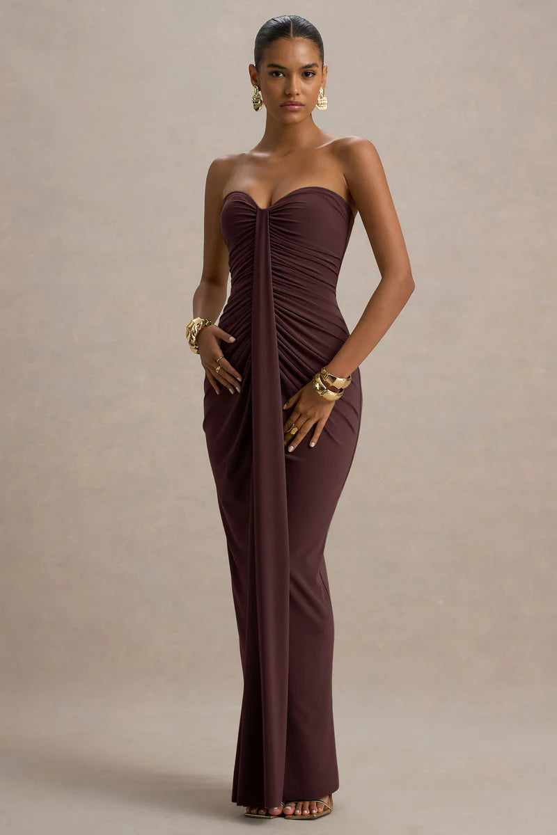 Ali | Sweetheart Ruched Wrap Maxi Dress