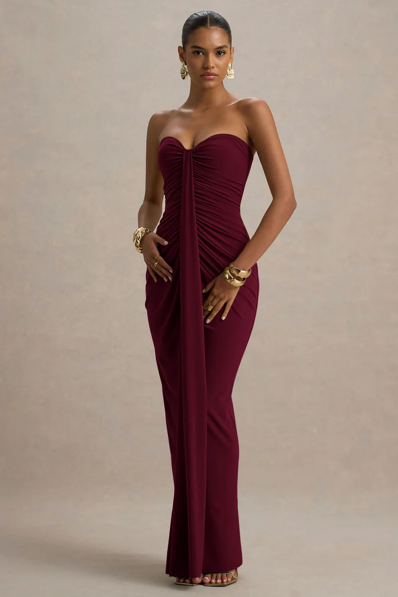 Ali | Sweetheart Ruched Wrap Maxi Dress