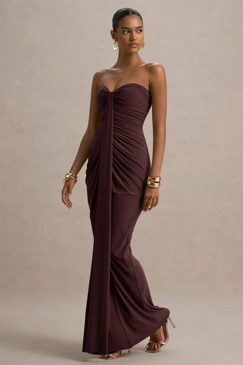 Ali | Sweetheart Ruched Wrap Maxi Dress